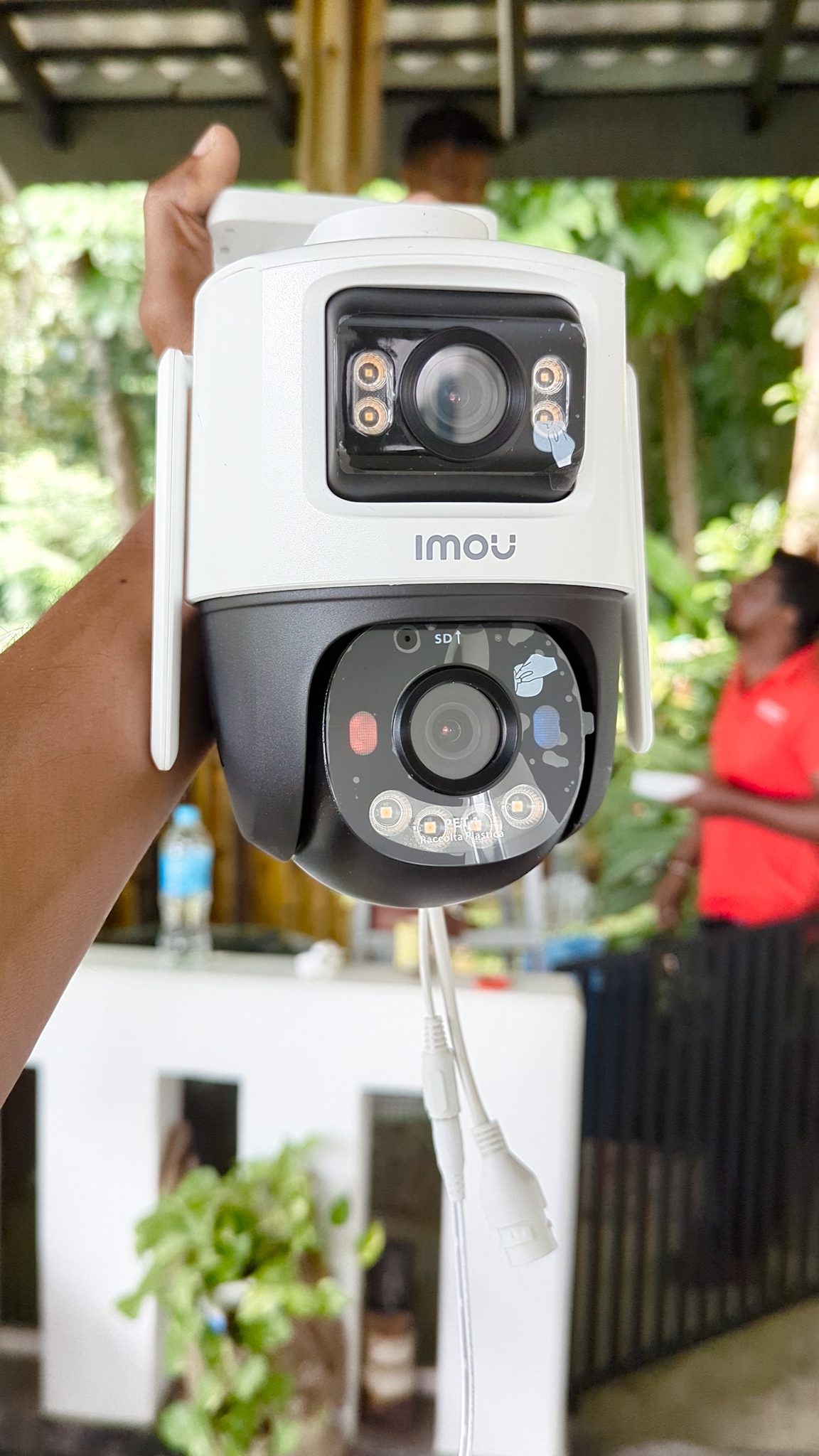 IMOU Wi-Fi camera mounted on eave at residential property in Unawatuna, Galle District
